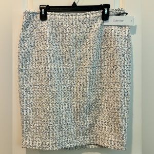 Calvin Klein women’s blue tweed pencil skirt